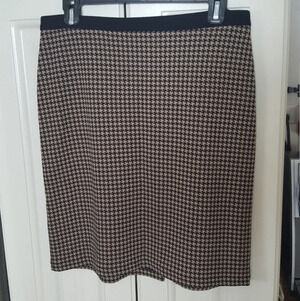 Ann Taylor Classc Preppy Houndstooth Career Side Zip